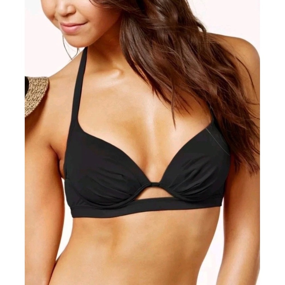 Sundazed Scarlet Halter Bikini Top Black Underwire 36B/C F01014